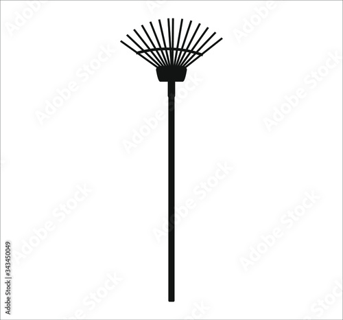 rake to collect gardening leaves. illustration for web and mobile design.