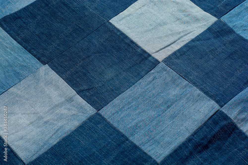 Fototapeta premium Dark Blue jeans texture for background. Denim background