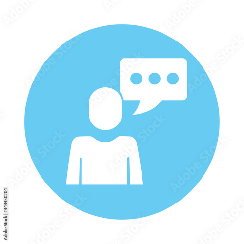 avatar silhouette with speech bubble block style