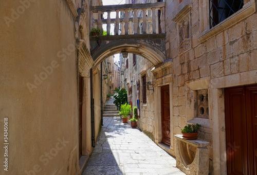 street in the medieval city of Korcula