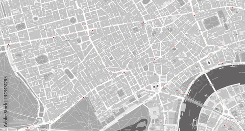 Detailed map of Mayfair, Soho, Holborn – London UK