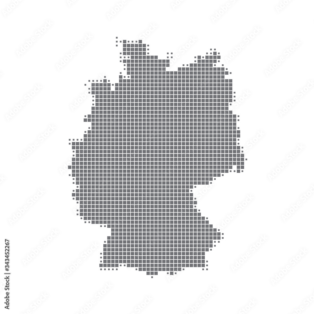 Vector dotted square pixel map of Germany.