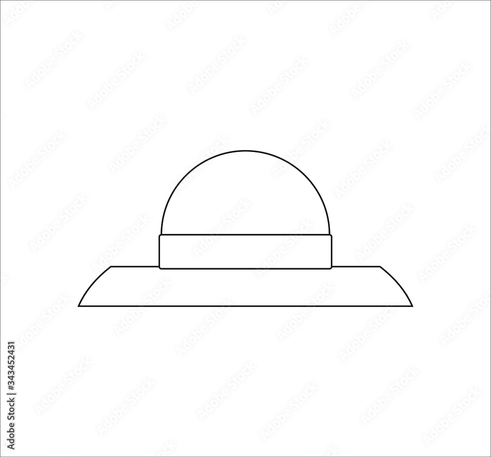 gardening straw hat. illustration for web and mobile design.