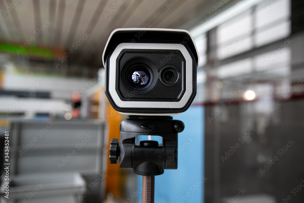 Thermal imaging camera at the airport. It is used to detect airport