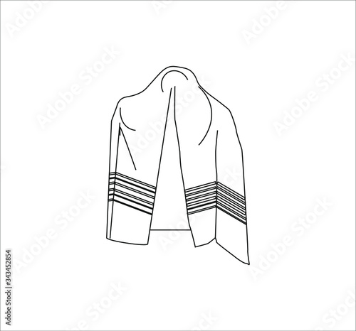 Tallit is a typical garment of the Jewish religion. illustration for web and mobile design.