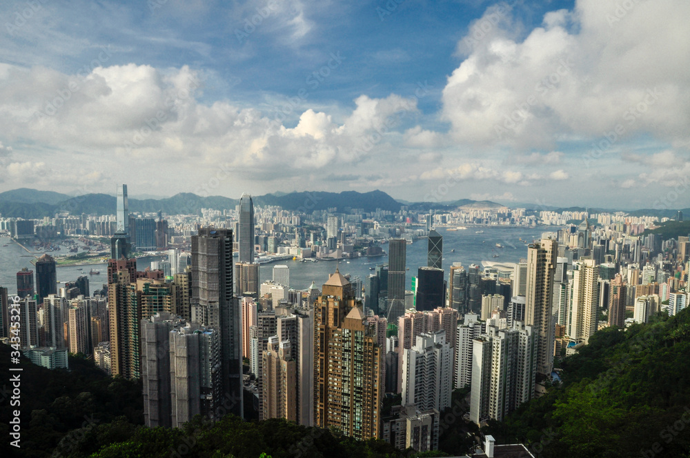 Panoramic view of Hong Kong and Kowloon