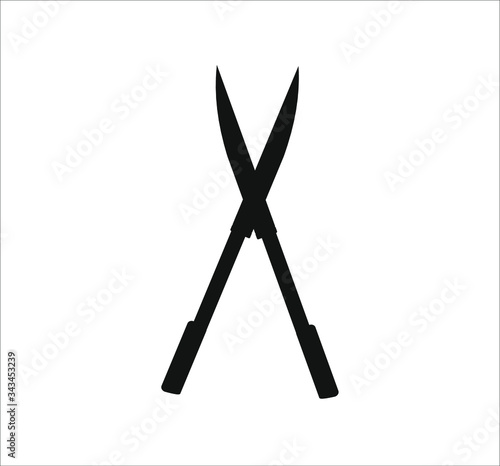 gardening hedge trimmer scissors. illustration for web and mobile design.