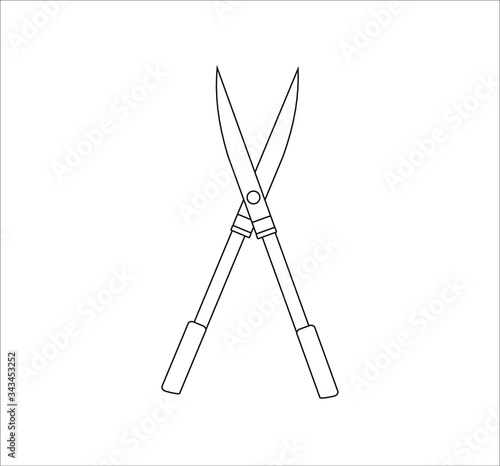 gardening hedge trimmer scissors. illustration for web and mobile design.