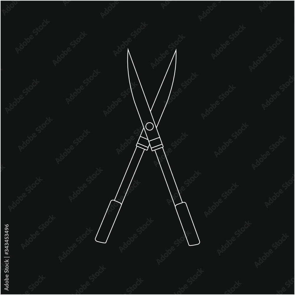 gardening hedge trimmer scissors. illustration for web and mobile design. gardening hedge trimmer scissors. illustration for web and mobile design.
