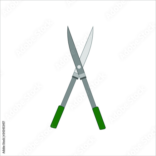 gardening hedge trimmer scissors. illustration for web and mobile design.