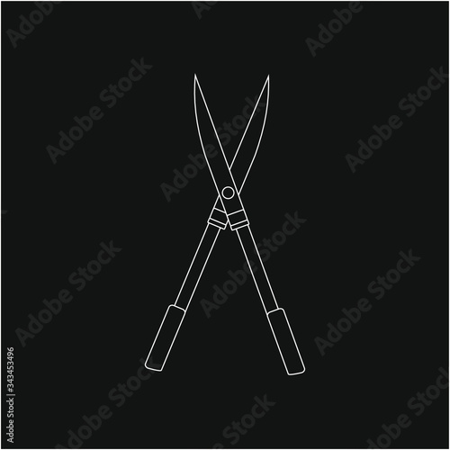 gardening hedge trimmer scissors. illustration for web and mobile design.
