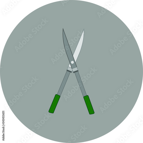 gardening hedge trimmer scissors. illustration for web and mobile design.