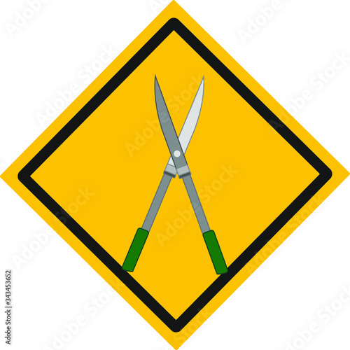 gardening hedge trimmer scissors. illustration for web and mobile design.