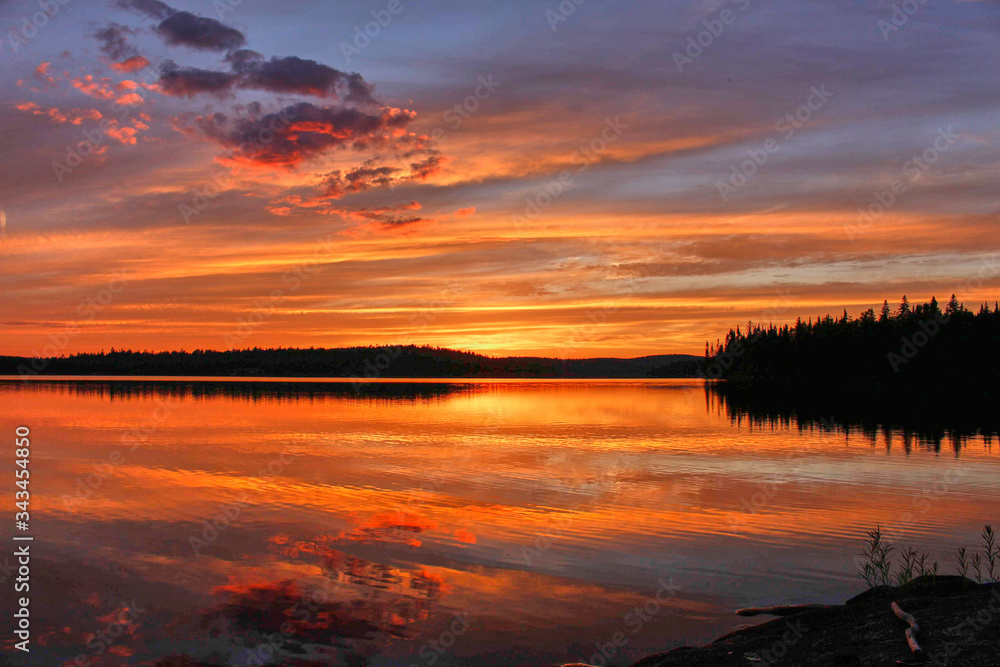 Fototapeta premium Sunset on the lake