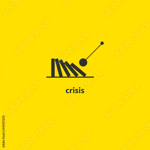 Falling domino icon