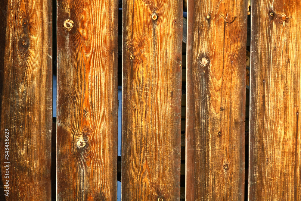 Fototapeta premium Boards on a wooden fence.