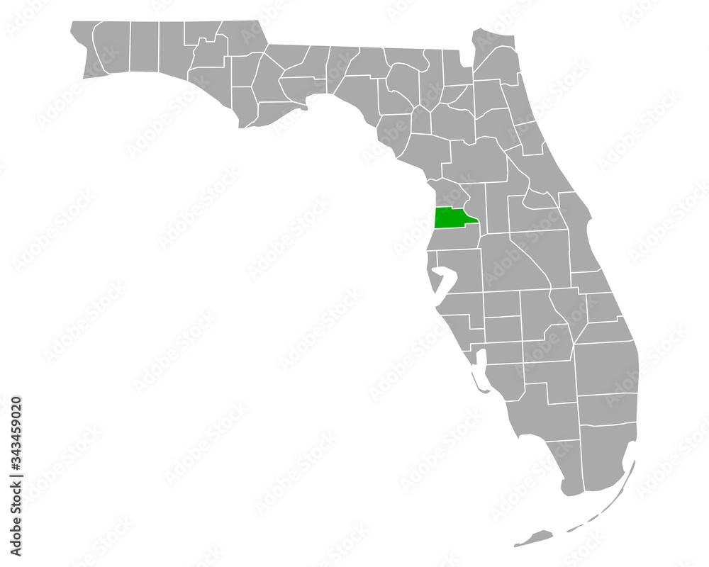 Fototapeta Karte von Hernando in Florida