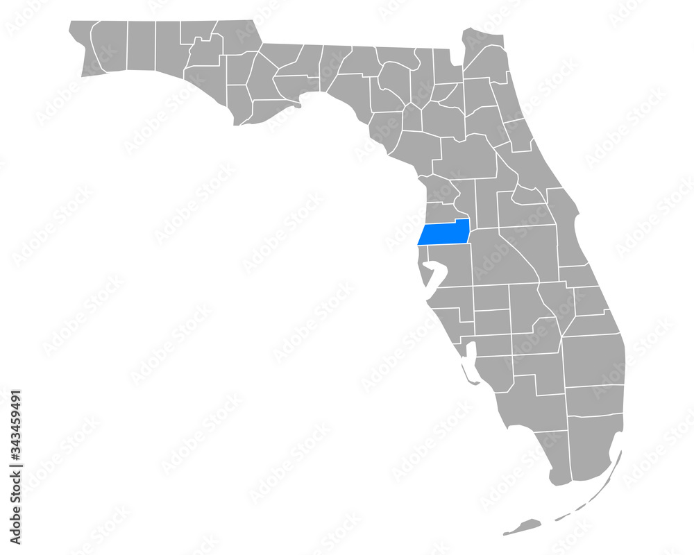 Fototapeta Karte von Pasco in Florida