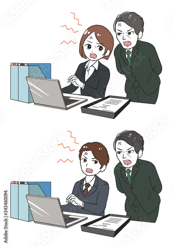 上司に叱責され反抗する部下