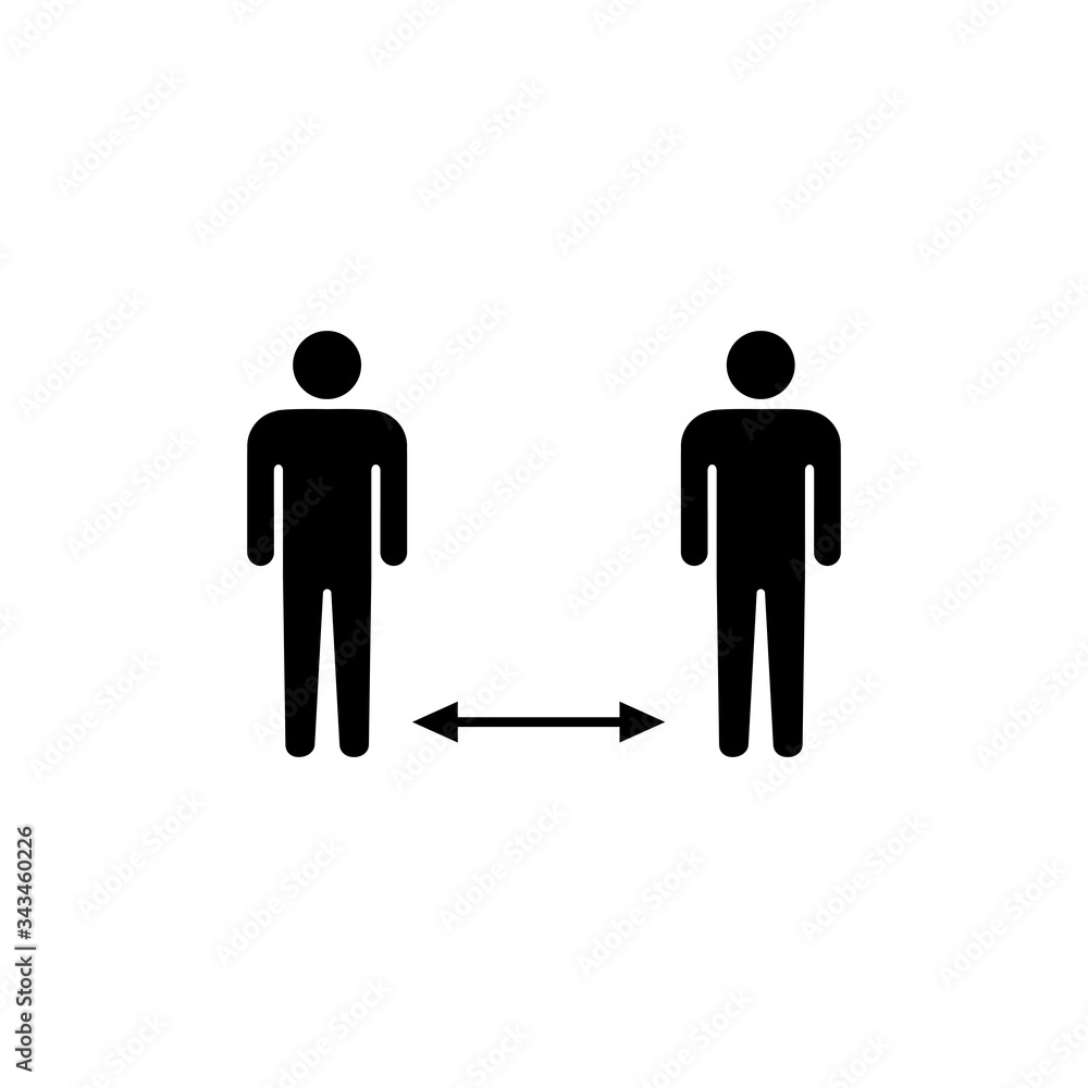 Social distancing icon sign vector, keep distance in public symbol Social distancing icon sign vector, keep distance in public symbol