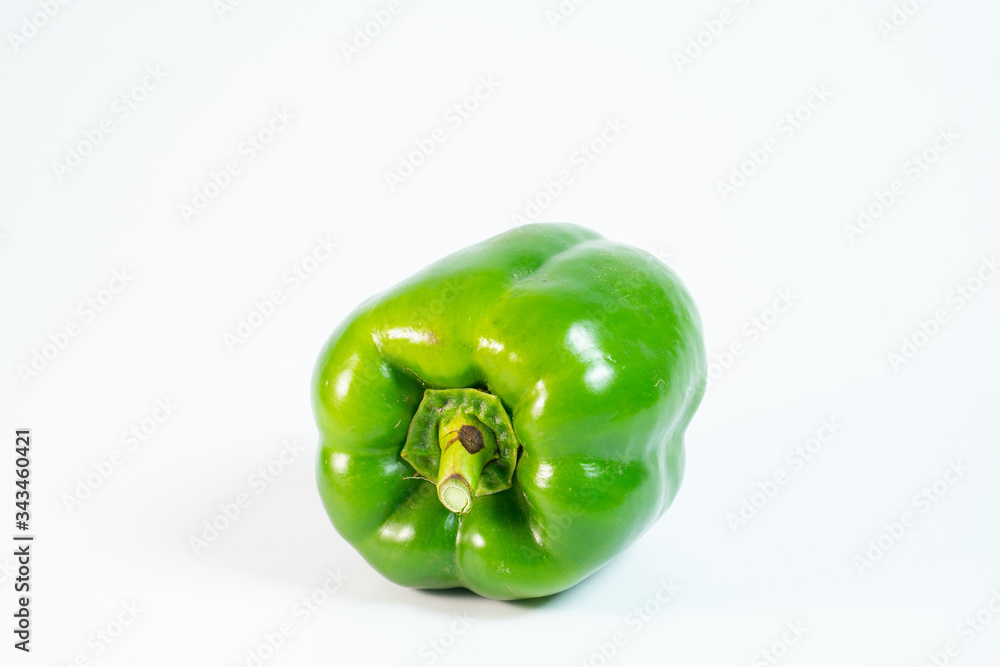 Sweet fresh bell pepper close up isolate on the white background. Food, salad, cooking concepts Sweet fresh bell pepper close up isolate on the white background. Food, salad, cooking concepts