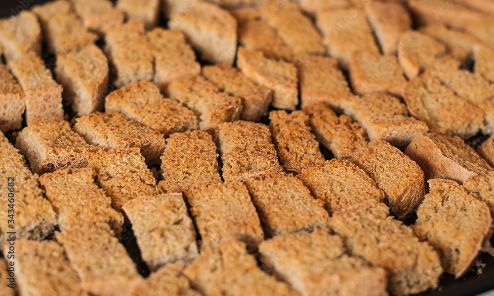 Home cooked rusks on a pan taken out of the oven Home cooked rusks on a pan taken out of the oven