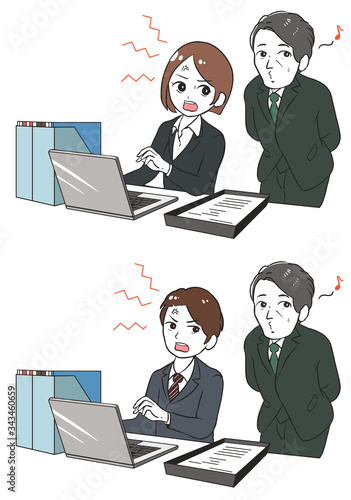 反抗する部下に知らんぷりする上司