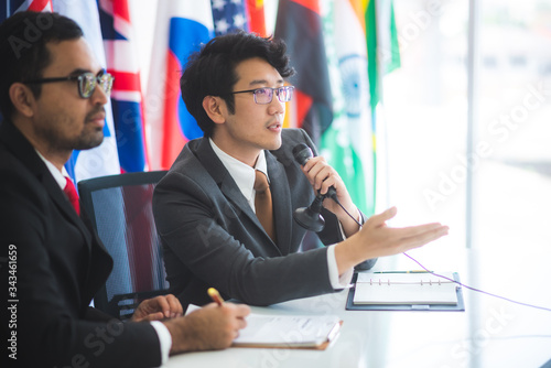 Photography concept of diplomatic and international business cooperation