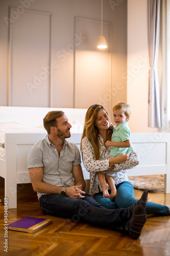 Happy family playing at the...