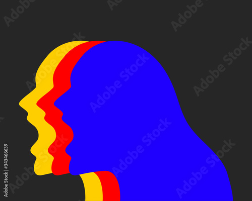 Silhouette of screaming woman