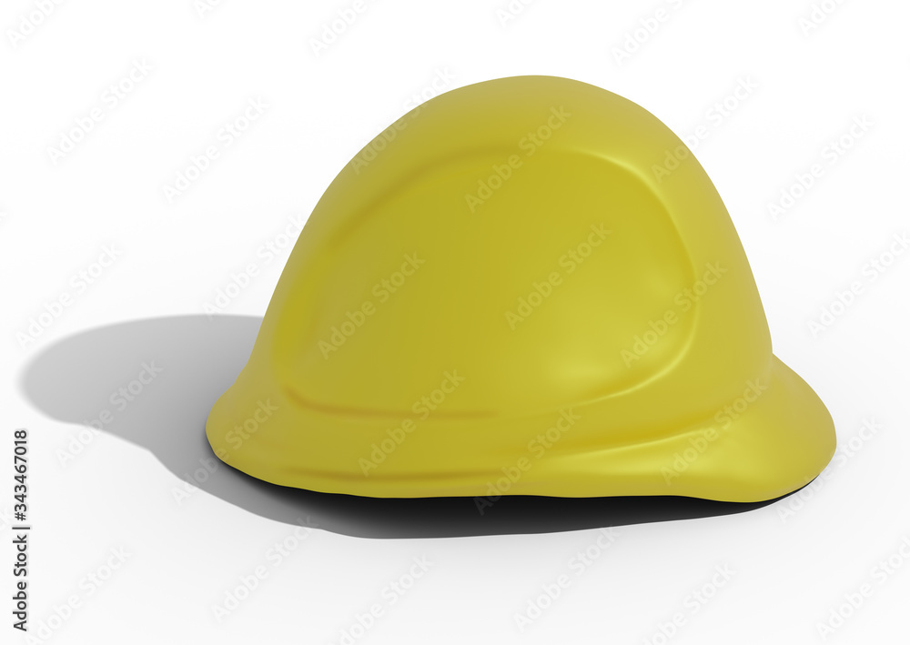 Yellow construction helmet safety - 3D illustration - 3D rendering Yellow construction helmet safety - 3D illustration - 3D rendering