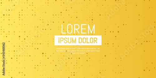 Abstract multi color shapes of squares on yellow gradient background