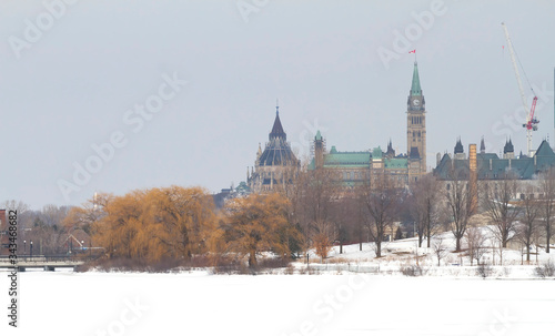 Parliament Hill in winter in Ottawa, Canada