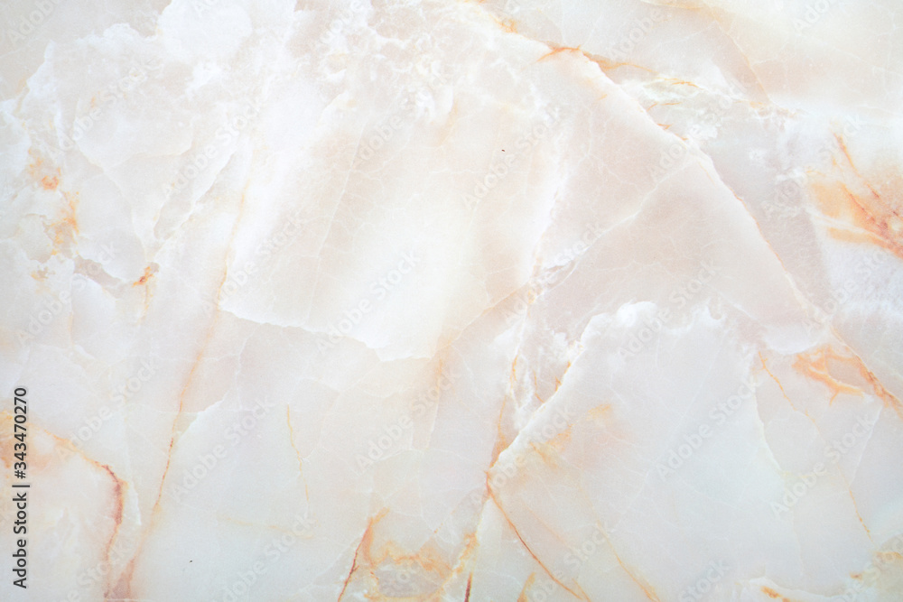 Fototapeta White and pinkish marble stone closeup shot. Texture, design and backdrop concept.
