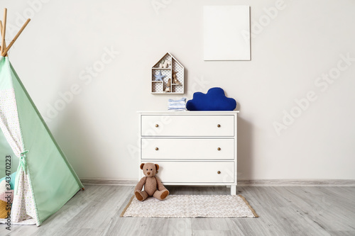 Chest of drawers with cloth...