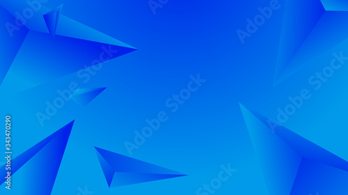 Abstract blue polygon on gradient background. Vector illustration
