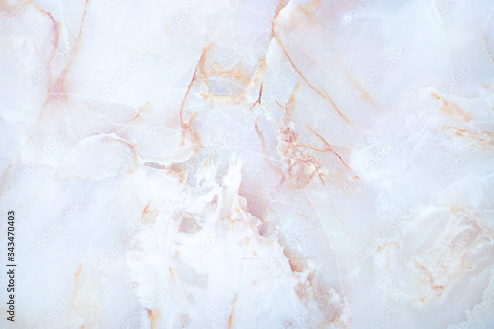 Fototapeta White and pinkish marble stone closeup shot. Texture, design and backdrop concept
