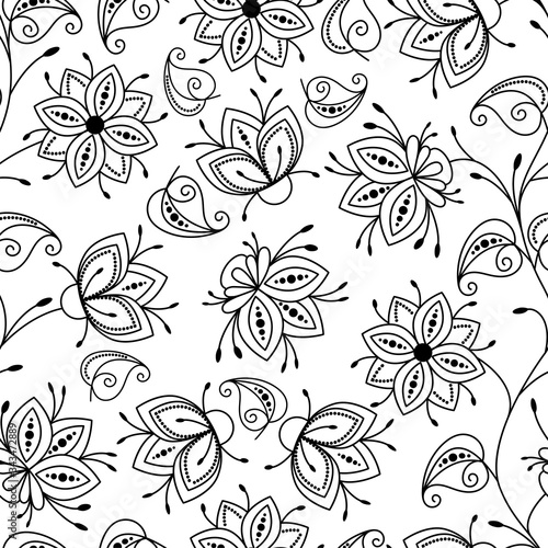 Floral pattern. Wildflowers. Seamless pattern on a white isolated background