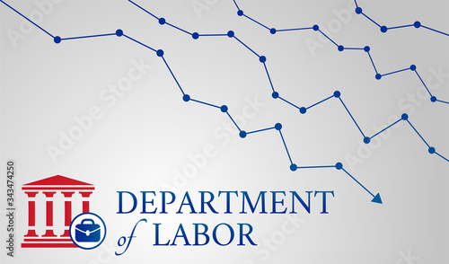 US Department of Labor Background Illustration with Arrows Down