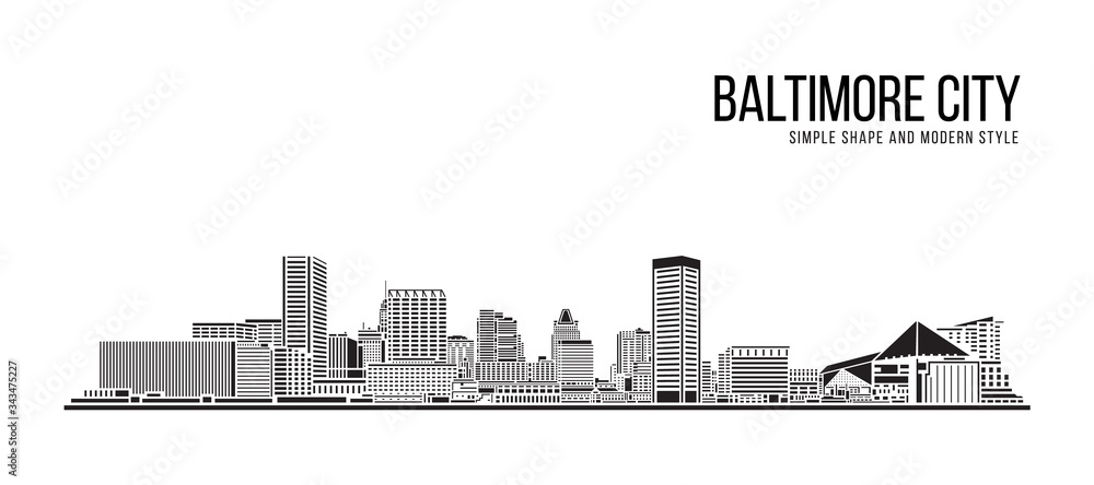 Cityscape Building Abstract Simple shape and modern style art Vector design -  Baltimore city