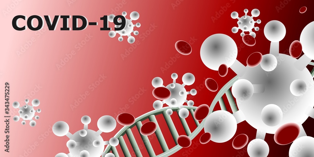 Fototapeta premium Corona virus and erythrocyte background.Teaching media,covid-19,lean,cells,science,vector,illustration,stop.