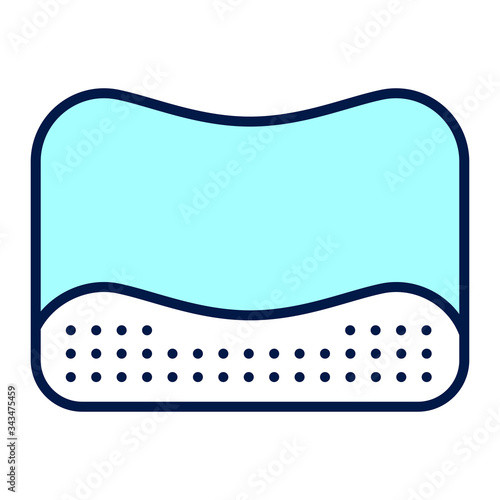 Orthopedic memory foam pillow color line icon. Isolated vector element. 
