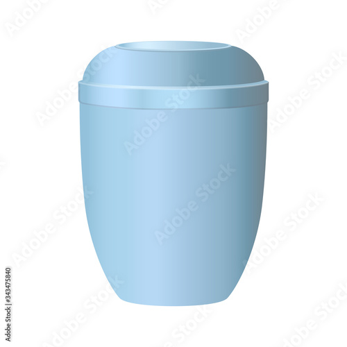Urn for ashes. Symbols for the funeral service. Vector illustration.