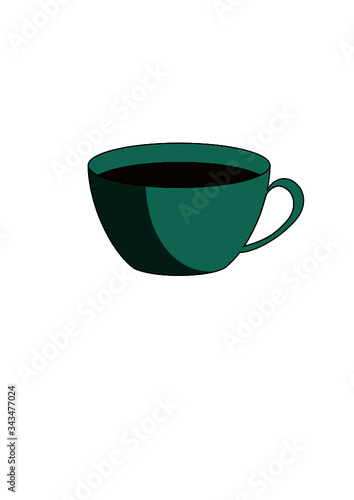 Kaffee-Tasse (Klassisch) in türkieß mit henkel
