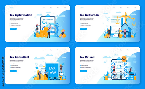 Tax consultant concept set. Idea of accounting and payment.