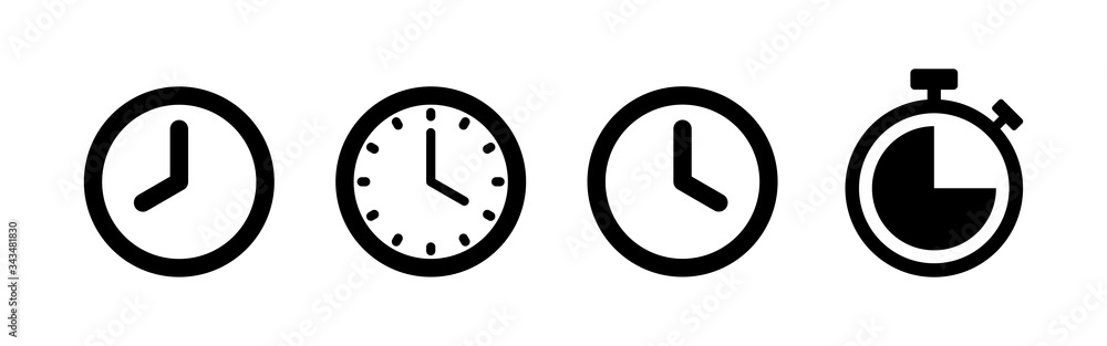 Clock icons set. Time icon vector. Clock vector icon Clock icons set. Time icon vector. Clock vector icon