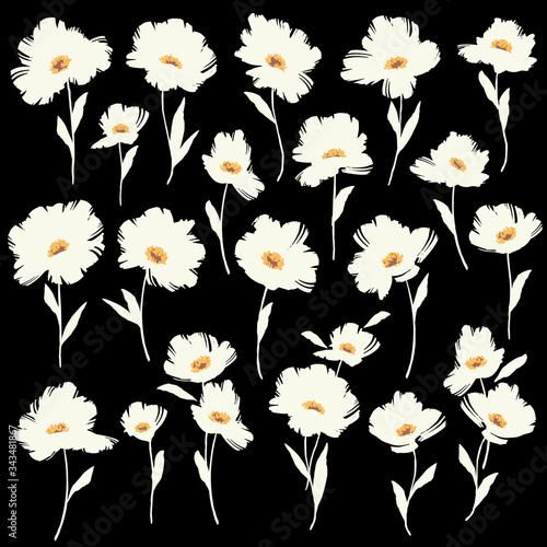 Flower vector illustration material abstract beautifully,