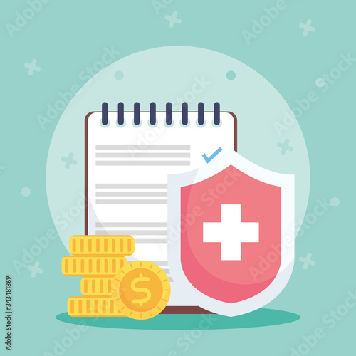 health insurance service with shield