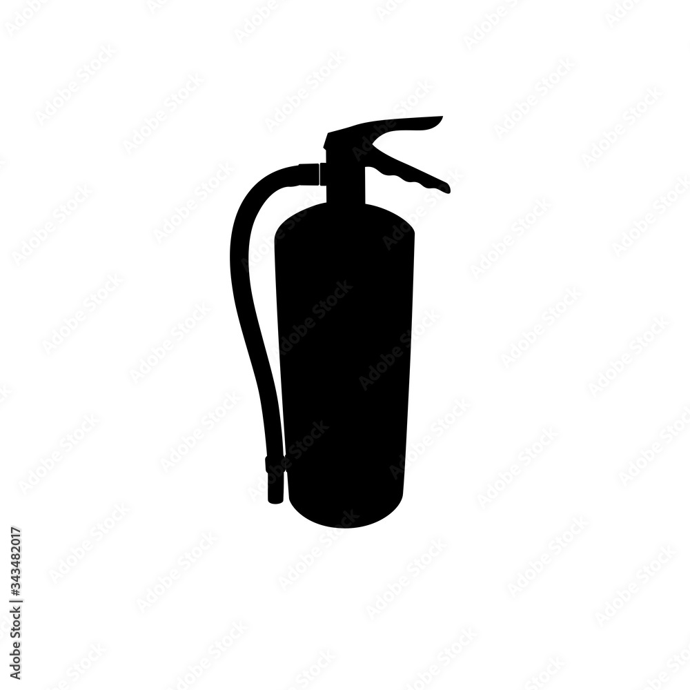 Obraz premium fire extinguisher isolated on white background. Silhouette vector design. 