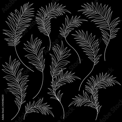Beautiful tropical plant background illustration material,